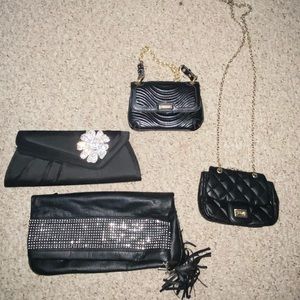 Bundle of 4 black purses/clutches